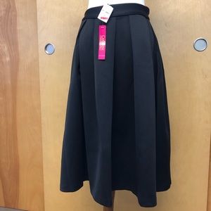 Catherine Malandrino Black Pleated Swing Skirt